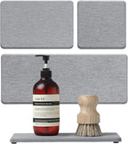 3PCS Bathroom Sink Vanity Trays, Quick Stone Drying Mat Dish Soap Dispenser Sponge Holder for Kitchen Counter, Diatomaceous Earth Water Absorbing Caddy Organizer, Light Grey