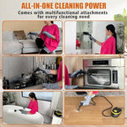 Steam Cleaner,Handheld Steam Cleaner for Home,Adjustable Handle,10s Heat-Up 40.58oz Tank,Portable Steamer for Cleaning for Dirt,Grease, kitchens,bathrooms,Grout,Tile,Bed Bugs,Floor,Couch and Car