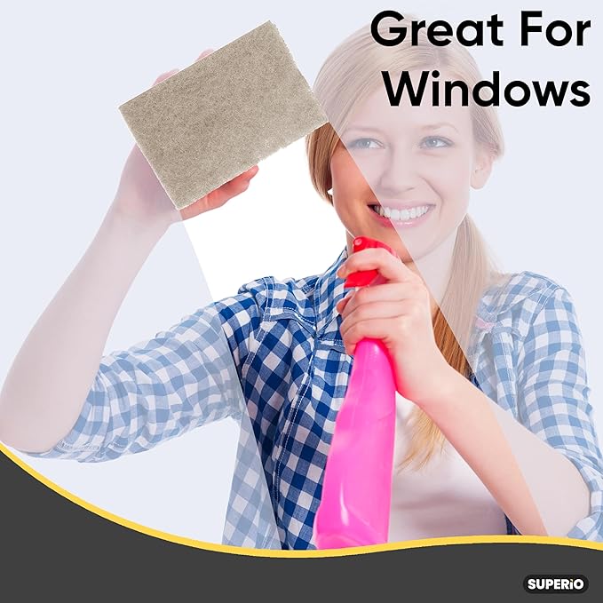 Superio Scouring Pad Pack of 36 - Non-Scratching Natural Sisal Cleaning Scrub Pads, Eco-Friendly Resuable Kitchen Scrubbing Pads