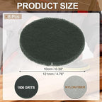 uxcell 8Pcs Scrubber Scouring Pad, 5 Inch 1500 Grits Drill Power Brush Hoop and Loop Scrub Pads Discs Polishing Pad for Household Furniture Automotive Cleaning, Green Gray