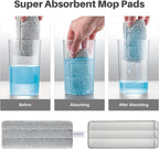 JOYMOOP Mop Replacement Pads, Reusable Microfiber Mop Pads for 13-inch Flat Mop and Mop Bucket Set, Pack of 2 Refills - Stripe and Pink