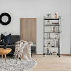 Slim Rolling Cart,6-Tier Storage Cart with Handle, 6in Mobile Shelving Unit with Wheels, Metal Wire Storage Rack with Baskets for Kitchen Bathroom Office Laundry Narrow Piaces