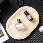 Natural Marble Decorative Tray Bathroom Counter Perfume Organizer Vanity Tray for Home Decor, Jewelry Candle, Coffee Table, Soap Holder Dresser Countertop Accessories 8"x11" Travertine