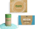Sheets Laundry Club Bundle - 50 Pack (up to 100 loads) Fresh Linen Detergent Sheets, 40 Pack Lavender Dryer Sheets & 8 Oz. Lavender Scent Booster - New Liquidless Technology