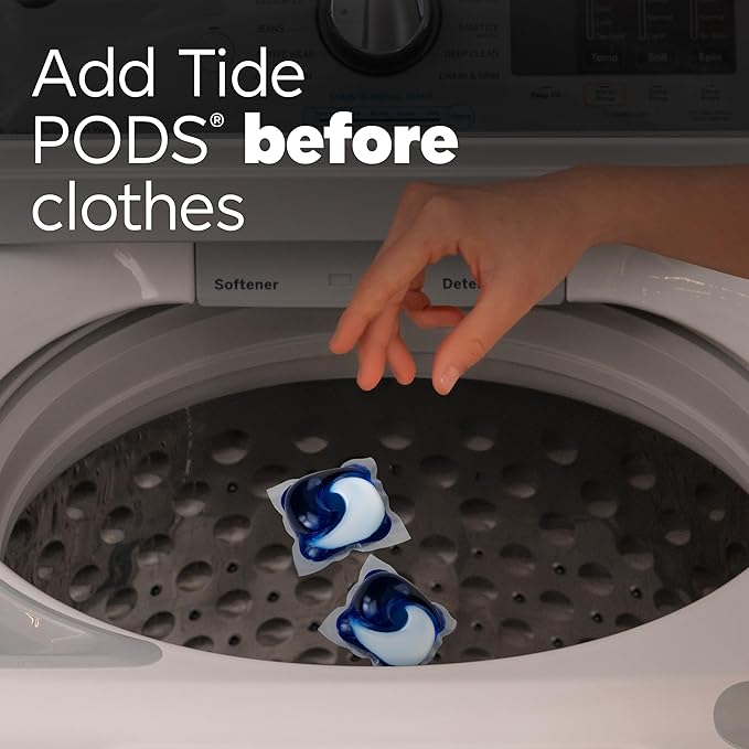 Tide PODS Laundry Detergent Pacs, 3-in-1 Stain Remover, Odor Fighter, Color Protector, 42 Count, HE compatible, Original Scent (Packaging May Vary)
