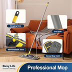Yocada Dust Mop for Floor Cleaning with 2 Different Mop Pads (in Total) Wet & Dry for Hardwood Ceramic Marble Tile Laminate Home Kitchen 51in Long