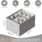 FHSQX 4 Pack Shoe Organizer for Closet,Foldable Shoe Organizer,Fits up to 48 Pairs,Storage Containers With Bottom Support for Shoes (Light Grey, (16.5 * 12.6 * 9.5) x4)
