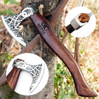 QEPAA CRAFTS® The Frostbreaker Handmade Viking Forged Steel Camping Survival Axe for Wood Splitting and Chopping-Bushcraft Hatchet- Norse Viking Gift for Adventurers