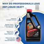 Zep Liquid Heat Hair and Grease Clog Dissolver Gel - 64 oz (Case of 6) ZULHG64 - Professional Strength Formula