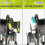 KAFAHOM Power Tool Cart with Charging Station, Rolling Cart with Drawer, Heavy Duty Power Tool Organizer with 360 Silent Wheels, Storage for Garage, Warehouse & Repair Shop