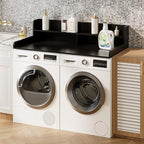 2-Tier Washer Dryer Countertop, Laundry Room Organization and Storage, 27.6" x 54" Wood Laundry Countertop for Washer and Dryer, Black