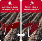 15683 Hiller-Furrower Kit Rear Tine Rototillers Fit for Large and Small Areas of Land Cultivation, Adjustable Wings, Three Kinds of Connection - Including Installation Accessories