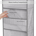 Univivi 5-Shelf Door Storage Over Door Hanging Organizer with 4 Large Pockets and 3 Small PVC Pockets Nursery Closet Cabinet Wall Mount Hanging Storage Organizers for Baby Nursery (Grey Pattern)
