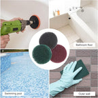 HARFINGTON 6pcs Drill Power Brush 2 inch Tile Scrubber Scouring Pads 180-240 Grit for Bathroom Kitchen Household Cleaning