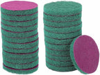 HARFINGTON 24pcs Scrubber Scouring Pads 180 Grits 5 Inch Drill Power Brush Hoop and Loop Surface Conditioning Disc Drill Scuffing Disc Scrub Pads for Home Kitchen Cleaning, Green