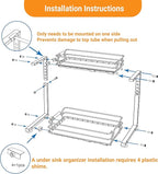 JYPS 2 Pack Under Sink Organizer, 2 Tier Pull out Under Kitchen Bathroom Sink Organizer and Storage, Metal Sliding Drawer for Cabinet Pantry Undersink Organizers Shelf