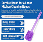 SPARTA Large Water Bottle Brush Ideal for Wide-Mouth Jars, Bottles and Tumblers, Dishwashing Tool with Handle for Home and Commercial Kitchens, Plastic, 12 Inches, Purple, (Pack of 6)