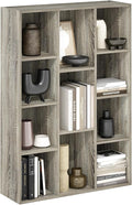 Furinno Luder 11-Cube Open Shelf Bookcase, Bookshelf, French Oak