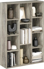 Furinno Luder 11-Cube Open Shelf Bookcase, Bookshelf, French Oak
