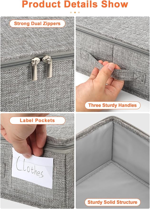 punemi Low Profile Under Bed Storage, 5 inches High Underbed Storage Containers With Sturdy Sidewalls & Bottom, Slim Under Couch Sofa Storage, Shallow Under Bed Organizer Clothes Storage Bins, 2Pack