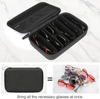Bukere Travel Sunglasses Organizer Case Adjustable Slot For Multiple Eyeglasses Hard-shell Portable Storage Box for Men Women