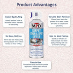 MPD Cobalt Charm Carpet Stain & Spot Lifter – 22 oz Aerosol | Instant Stain Removal for Oil, Water-Based Stains, Grease, Coffee, Wine, Blood, Urine & More (2 Pack)