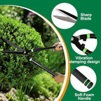 Hedge Shears 29.5" Manual Hedge Clippers with 15° Angle Precision Blades Plant Cutting Scissors for Trimming and Shaping Hedges, Shrubs, Boxwood, Tall Bushes