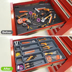 KeFanta 42 Pack Tool Box Organizer Tool Tray Dividers, Rolling Tool Chest Cart Cabinet Workbench Desk Drawer Organization and Storage for Hardware, Parts, Screws, Nuts, Small Tools Organization(Grey)