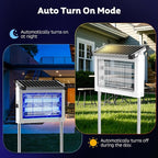 Solar Bug Zapper Outdoor, Mosquito Zapper Waterproof Electric Fly Zapper Rechargeable Mosquito Killer Lamp with 10W Solar Panel, 4500V Cordless Fly Trap for Backyard, Patio, Garden, RV, Camping