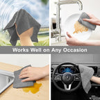 LIVOS Microfiber Cleaning Cloth Roll - 80 Pack, Reusable Paper Towels, Microfiber Towels for Cars, Super Absorbent Lint Free Cleaning Rags for House, Kitchen, Window-Check Grey, 11.5"x11.5"