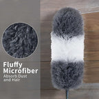 BOOMJOY Microfiber Feather and Cobweb Duster Set, Bendable Head and 100 inches Extension Pole, for High Ceiling, Fan, Blinds, Furniture