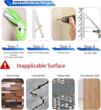 Dr.DJ Clothes Drying Rack Wall Mounted, Retractable & Foldable Clothes Hanger for Laundry Room Organization and Storage, Clothes Hanger Rack for Dorm, Closet, Balcony, Laundry Room(1P, Metal, White)