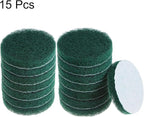 HARFINGTON 15pcs Drill Power Brush 4 Inch Tile Scrubber Scouring Pads 180-240 Grit for Bathroom Kitchen Household Cleaning