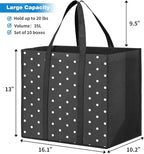 Fab totes 10 Pack Reusable Grocery Bags for Groceries 35L Large Capacity Heavy Duty Waterproof Tote Bags for Shopping and Picnic with Sturdy Handles