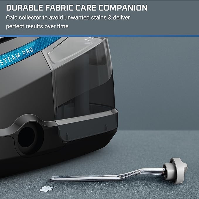 Rowenta, Iron, Ultimate Steam Pro Stainless Steel Soleplate Professional Steam Station for Clothes, 1800 Watts, 1.3L Removable Tank, Boiler Technology, Fast Heat Up, Black Clothes Iron, DG8668