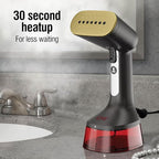 CHI Handheld Garment Steamer for Clothes, 2 Continuous Steam Modes, Full-Size 300 ml Capacity Water Tank, Ergonomic Handle, Vacation Essentials, 1600 Watts, 10’ Cord, Red (11590)