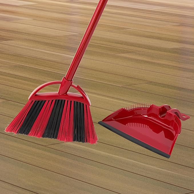 O-Cedar One Sweep Broom with Step-On Dustpan | Remove 99% with One Sweep | Lightweight Quiet Cleaning Tool | Ideal for Pet Owners