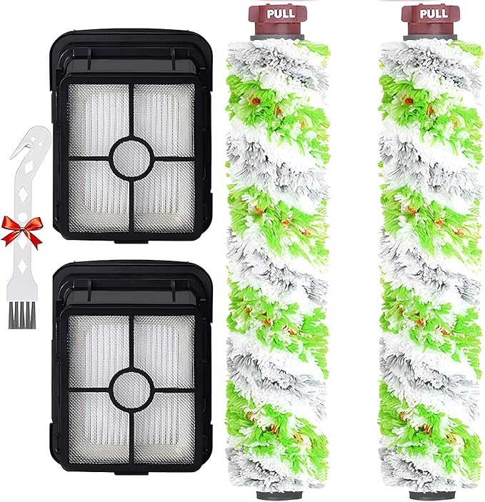 for Bissell CrossWave Pet Pro 2306A CrossWave 1785 Series Replacement Parts 2 Pack 2460 Multi-Surface Pet Pro Cleaner Brush Rolls Tangle-Free+2 Pack 1866 Vacuum Filters Part 1613568 1608684