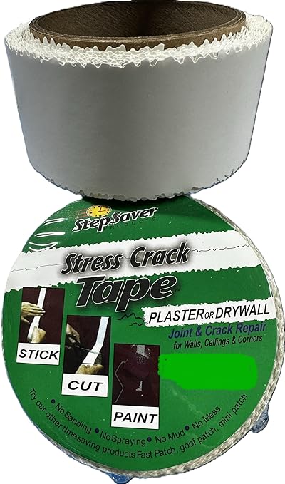 Stepsaver Products USA Made Stress Crack Tape (25' x 2") Smooth Roll (1) Easily Repair Cracks and Corners Simply Peel Stick Paint