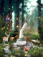 Sweepulire Electric Spin Scrubber SW1, Shower Scrubber with Long Handle, 2 Spin Speeds, Electric Bathroom Scrubber with 8 Replacement Heads, Bath Tub Cleaner Brush for Floor, Tub, Shower, Tile