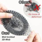 Steel Wool Scrubber with Soap Dispenser for Dish Sink Pan Stove Kitchen, Stainless Dishwashing Scouring Pad, Dispensing Heavy Duty Brush Scourer Cast Iron 2+2