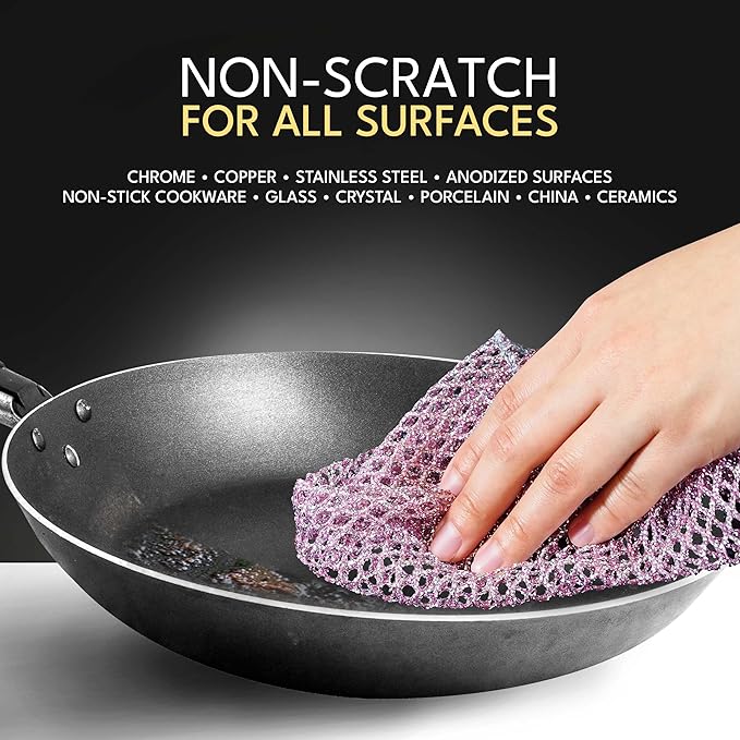 The Crown Choice Heavy Duty Non-Scratch Dish Scrubbers for Cleaning Dishes & Pots (6Pcs) - Replace Kitchen Sponges for Dishwashing with Our Scouring Pads - Try Our Alternative Dish Washing Scrub