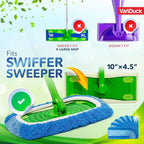 VanDuck Reusable Pet Heavy Duty Mop Pads Compatible with Swiffer Sweeper (2-Pack) - Washable Microfiber Mop Pads for Wet & Dry Use - All Purpose Floor Mopping and Cleaning Product
