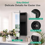 TokeShimi 14 x 18 Black Medicine Cabinet with Mirror, Aluminum Mirror Medicine Cabinet Wall Mounted or Recessed with Stepless Adjustable Amply Storage Metal for Modern Farmhouse