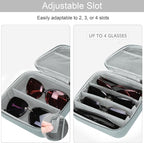 Bukere Travel Sunglasses Organizer Case Adjustable Slot For Multiple Eyeglasses Hard-shell Portable Storage Box for Men Women