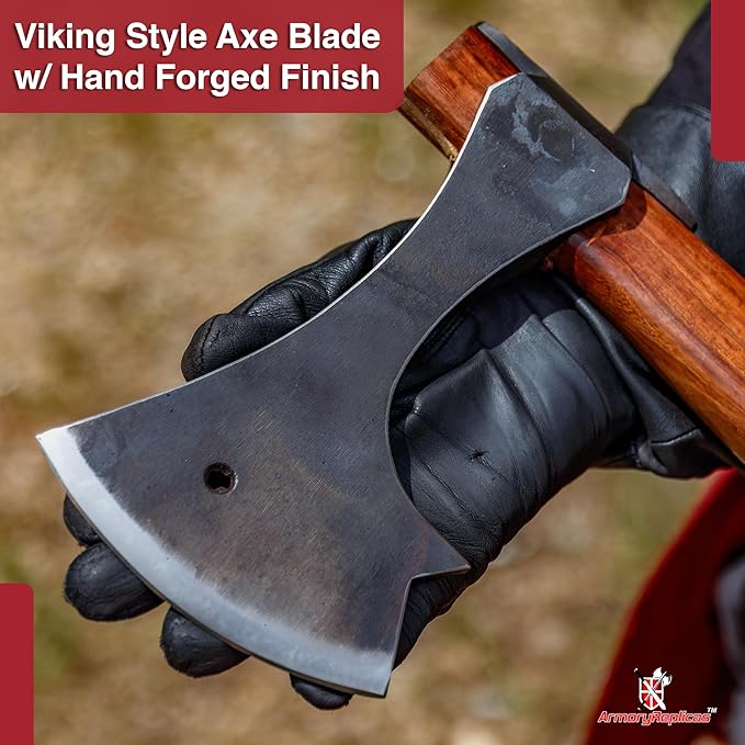 Armory Replicas™ Functional Two-Handed Scandinavian Battle Axe - Tempered High Carbon Steel Boar Formation Medieval Viking War Axe