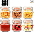 Encheng 25 oz Glass Jars With Airtight Lids And Leak Proof Rubber Gasket,Wide Mouth Mason Jars With Hinged Lids For Kitchen Canisters 750ml, Glass Storage Containers 6 Pack