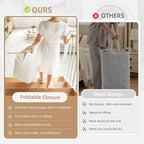 STORAGE MANIAC 1-Pack Large Laundry Hamper, 100L (26.4 Gal) Collapsible Laundry Basket with Bamboo Handles, Freestanding Waterproof Clothes Hamper for Laundry Room, Bedroom, Dorm, Towels, Toys, White