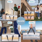 VENO 4 Pack Moving Bags Extra Large Storage Bags for College Move-In, Heavy-Duty Storage Totes, Packing Boxes, and Wardrobe Moving Supplies - Durable Laundry Bags for Clothes (Clear, 4 Pack)