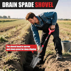 Drain Spade Root Saw Spades Digging Garden Shovel with Fiberglass Handle for Digging, Trenching, Transplanting,45.3 Inches
